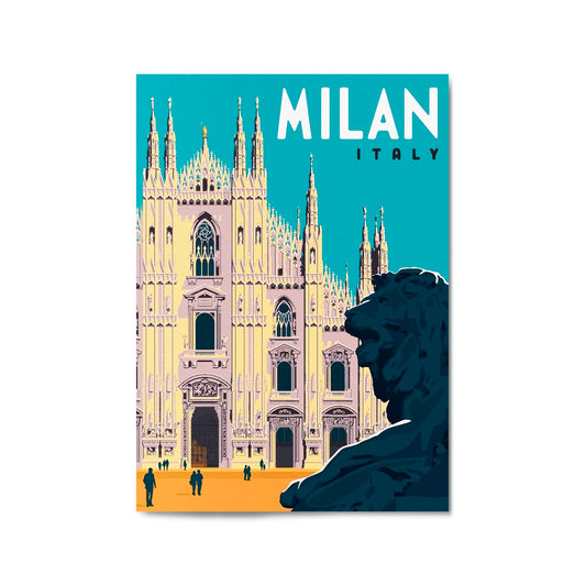 Retro Milan, Italy Travel Advert Wall Art - Portsby