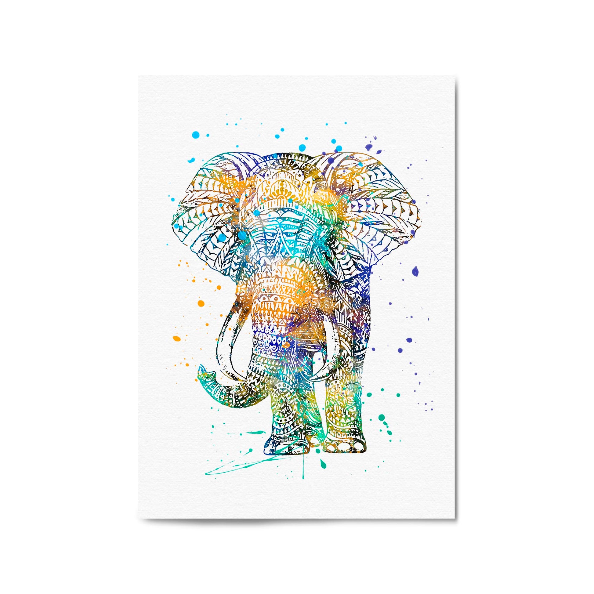 Elephant Mandala Cute Pattern Animal Wall Art - The Affordable Art Company