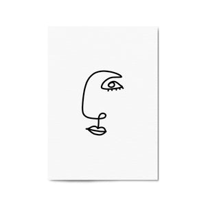 Minimal Abstract Line Face Modern Wall Art #6 - The Affordable Art Company