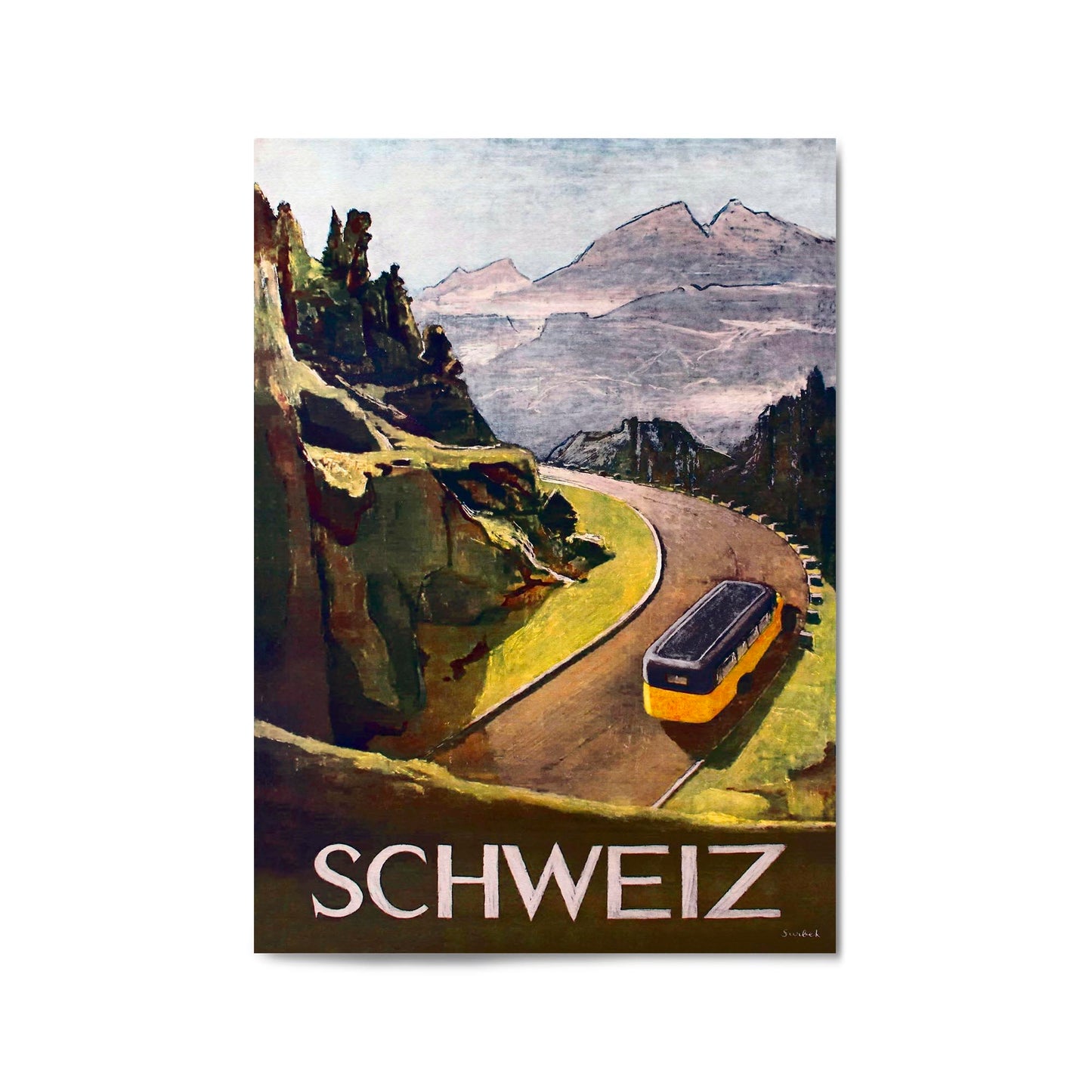 Switzerland Vintage Travel Advert Wall Art - The Affordable Art Company