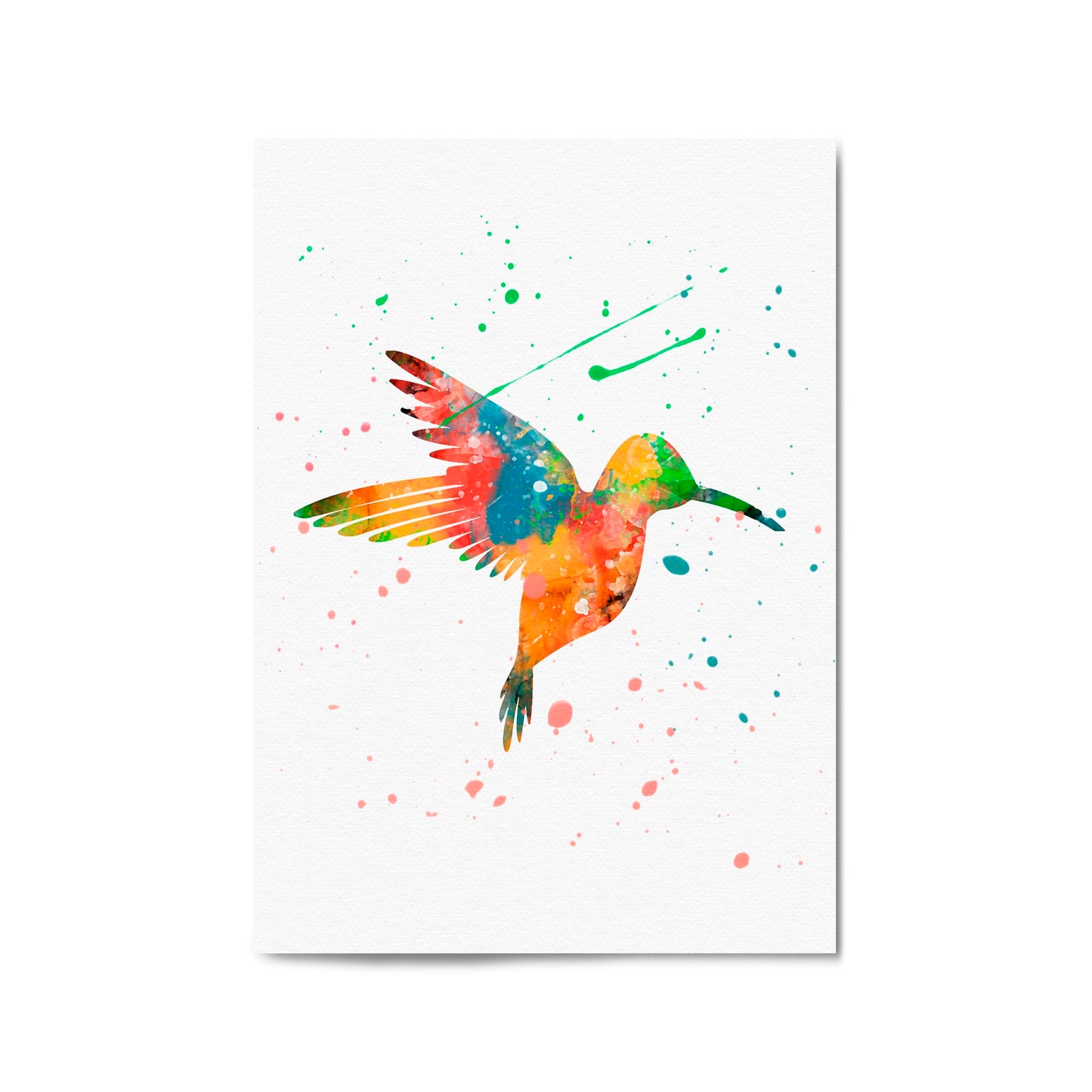 Watercolour Hummingbird Bird Nursery Wall Art #1 - The Affordable Art Company