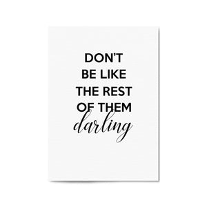 "Darling" Fashion Bedroom Artwork Quote Wall Art - The Affordable Art Company