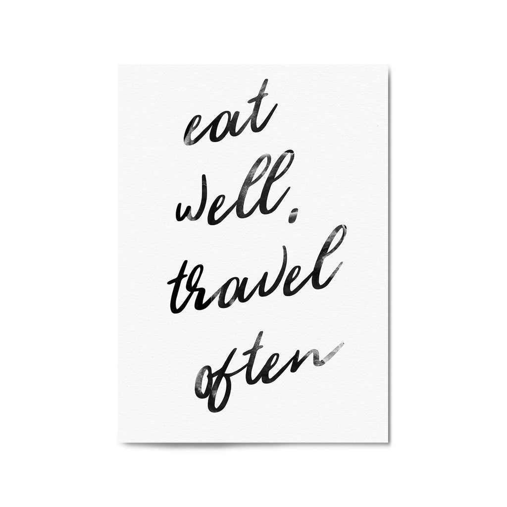 "Eat Well, Travel Often" Bedroom Quote Wall Art - The Affordable Art Company
