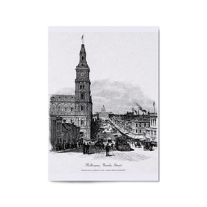 GPO, Melbourne Vintage Photograph Wall Art - The Affordable Art Company
