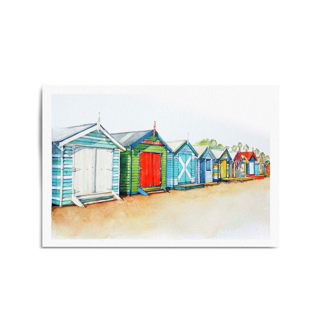 Brighton Beach Boxes Painting Melbourne Wall Art - The Affordable Art Company