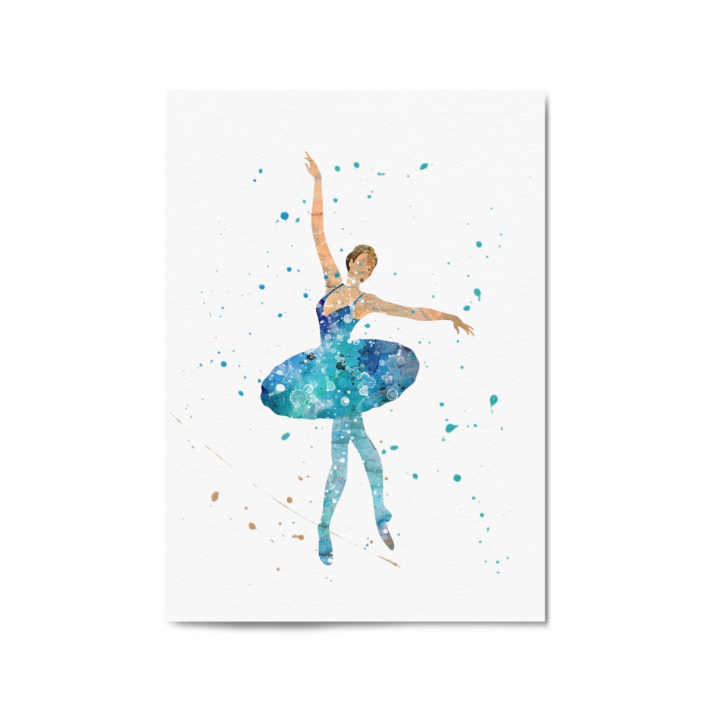 Blue Ballerina Girls Bedroom Ballet Wall Art - The Affordable Art Company