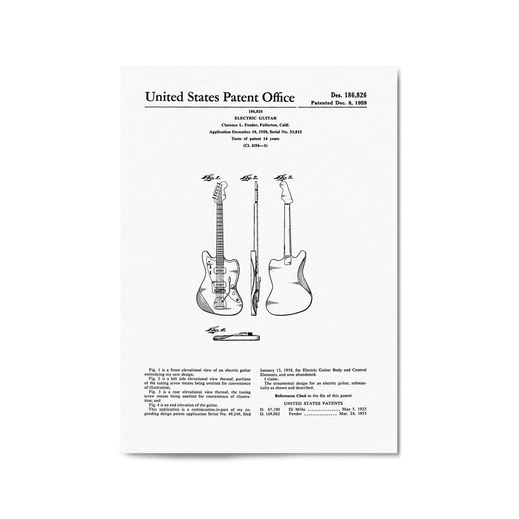 Vintage Guitar Patent Music Wall Art #4 - The Affordable Art Company