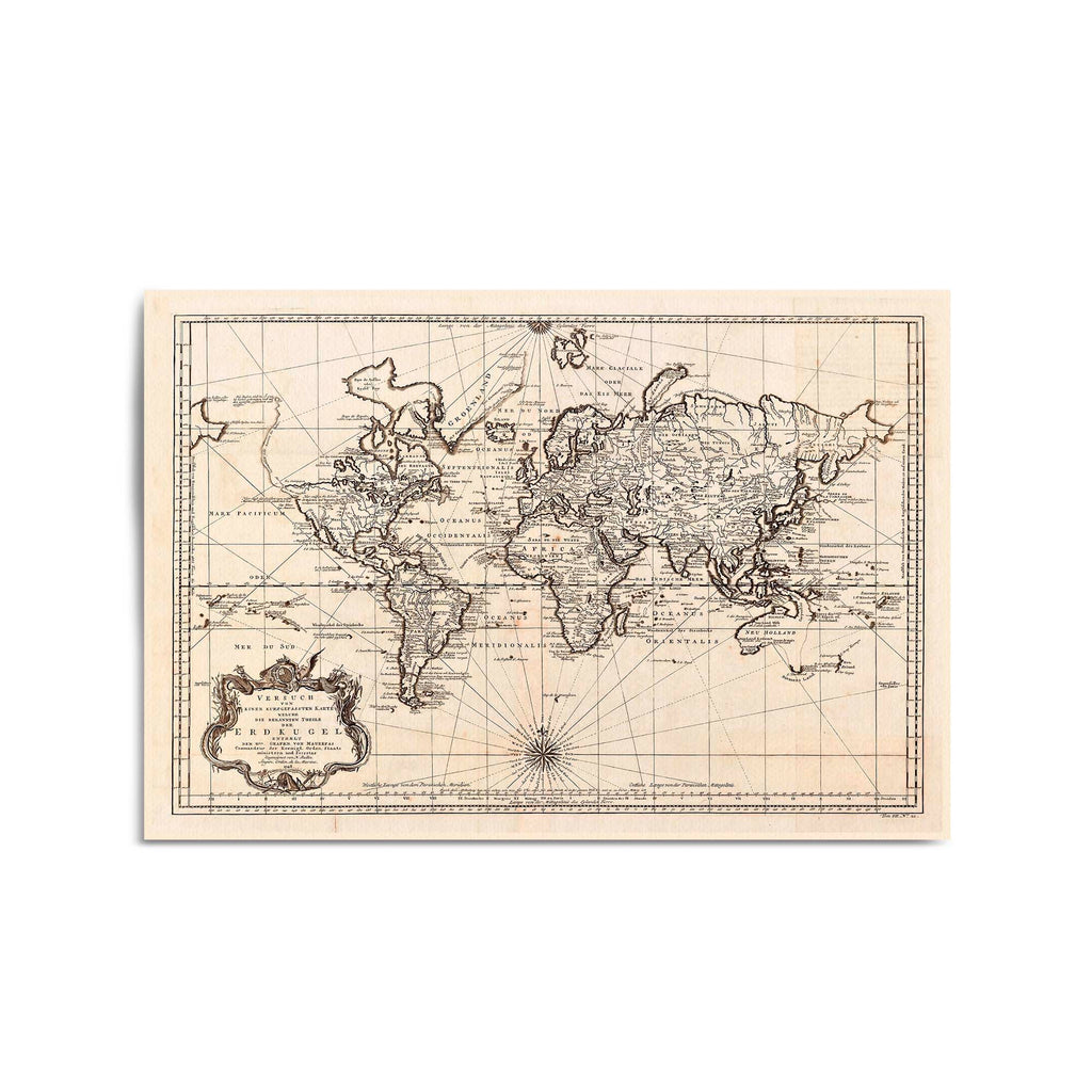 Vintage World Map Old Wall Art #3 - The Affordable Art Company