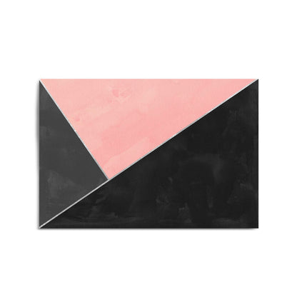 Abstract Pink and Black Geometric Minimal Wall Art - The Affordable Art Company