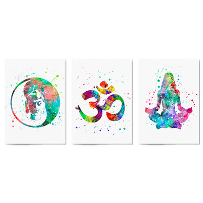 Set of Yoga Studio Watercolour Calming Wall Art - The Affordable Art Company