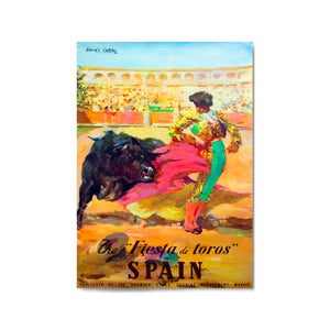 Fiesta de Toros Spain Vintage Travel Advert Wall Art - The Affordable Art Company