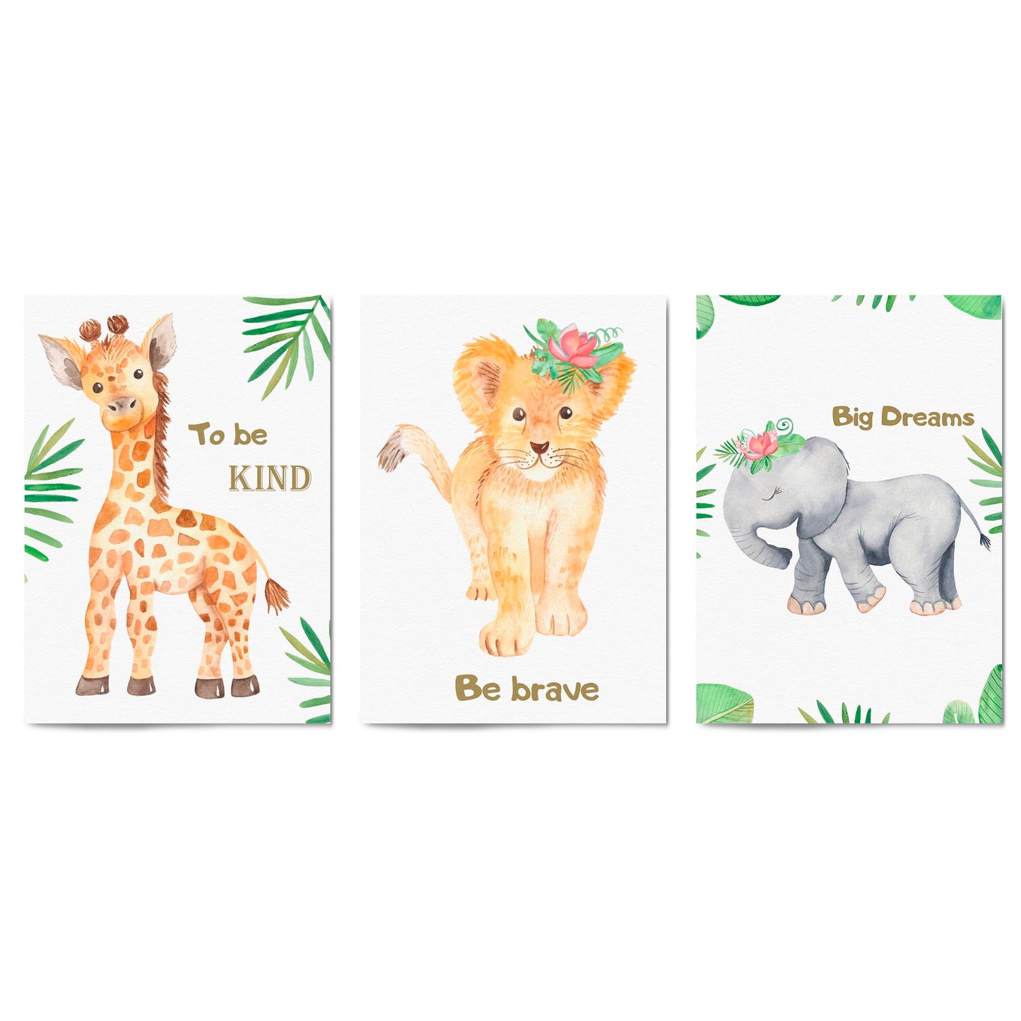 Set of Cute Baby Safari Animals Nursery Wall Art #5 - The Affordable Art Company