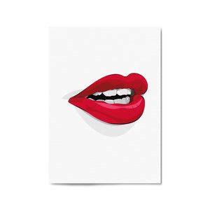 Red Lips Fashion Girls Bedroom Wall Art - The Affordable Art Company