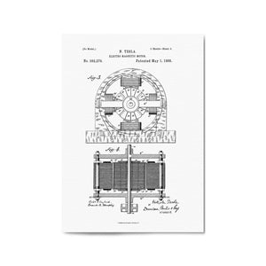 Vintage Electro Motor Patent Wall Art #2 - The Affordable Art Company