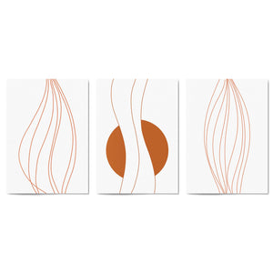 Set of Lines In Motion Abstract Minimal Wall Art #1 - The Affordable Art Company