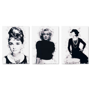 Set of Fashion Icons Ink Style Minimal Wall Art #1 - The Affordable Art Company