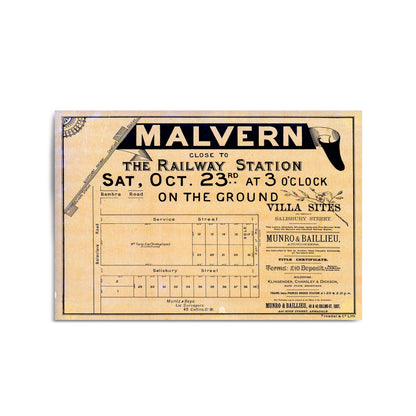 Malvern Melbourne Vintage Real Estate Advert Art #3 - The Affordable Art Company