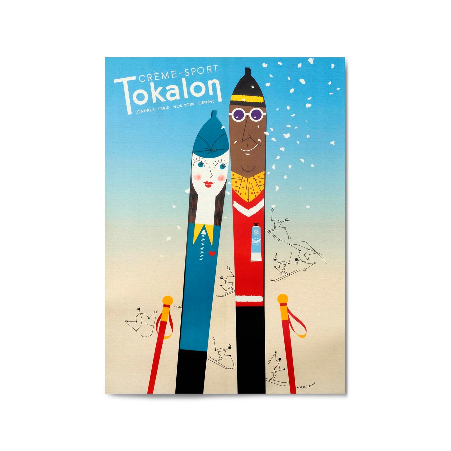 Tokalon Sports Cream Vintage Skiing Advert Wall Art - The Affordable Art Company