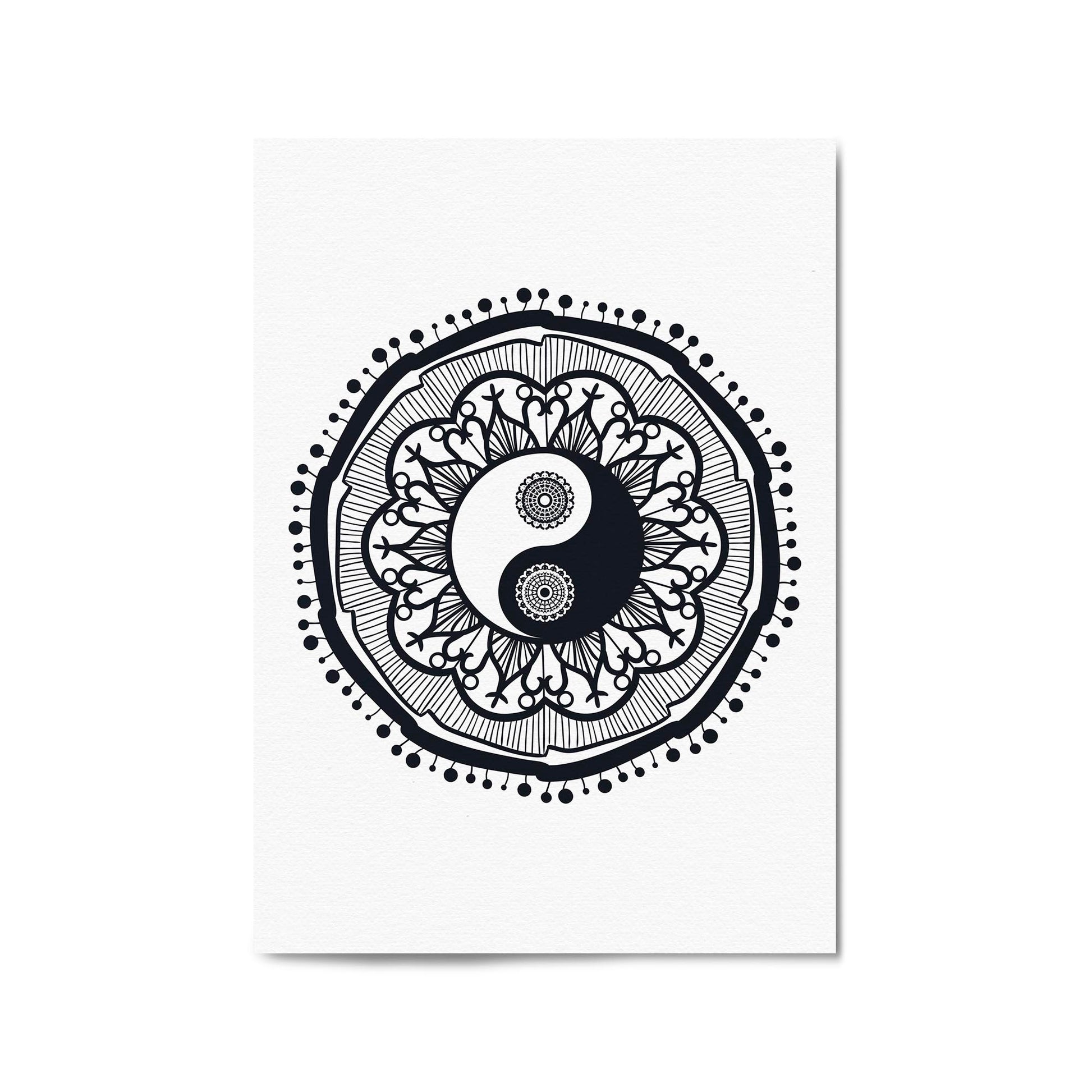 Yin Yang Mandala Calming Yoga Buddist Wall Art #11 - The Affordable Art Company