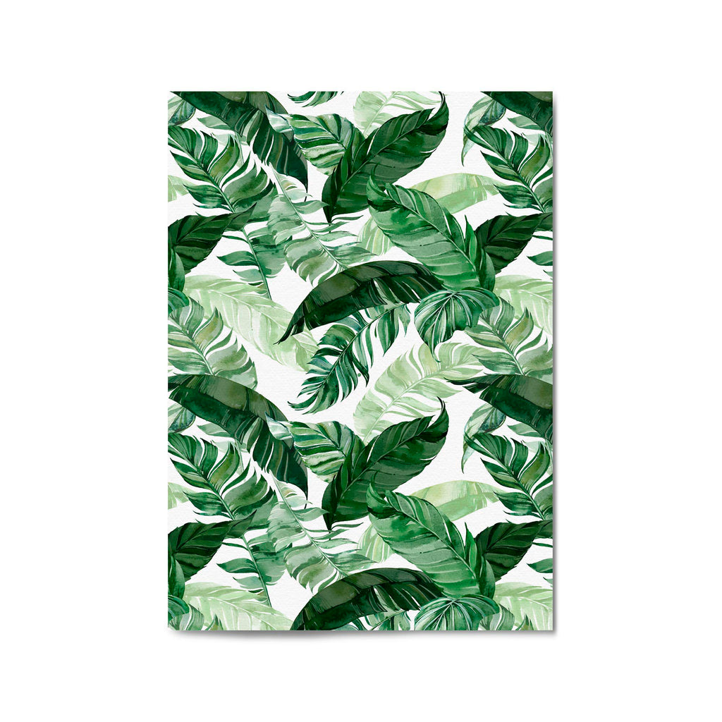 Tropical Leaf Pattern Green Plant Leaves Wall Art #1 - The Affordable Art Company