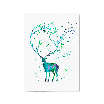 Cute Deer Woodland Animal Nursery Wall Art #2 - The Affordable Art Company