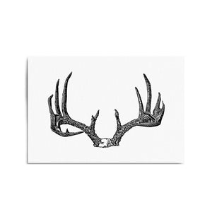 Deer Antlers Hunting Trophy Man Cave Wall Art - The Affordable Art Company
