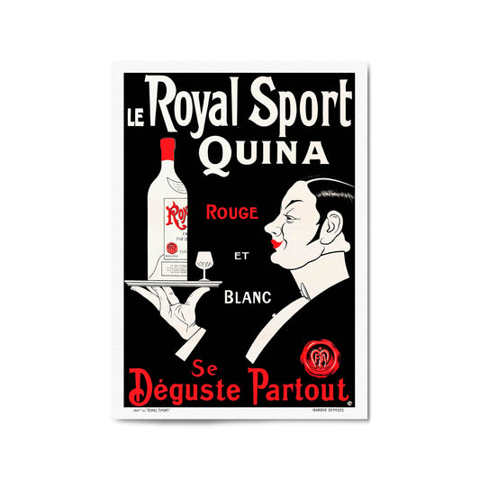 French Le Royal Wine Vintage Advert Cafe Wall Art - The Affordable Art Company