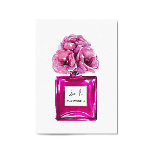 Pink Floral Perfume Bottle Fashion Flowers Wall Art #2 - The Affordable Art Company