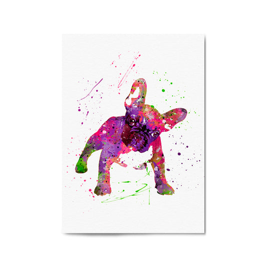 Watercolour Boston Terrier Dog Wall Art - The Affordable Art Company