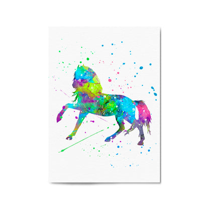 Horse Painting Girls Bedroom Colourful Wall Art #1 - The Affordable Art Company