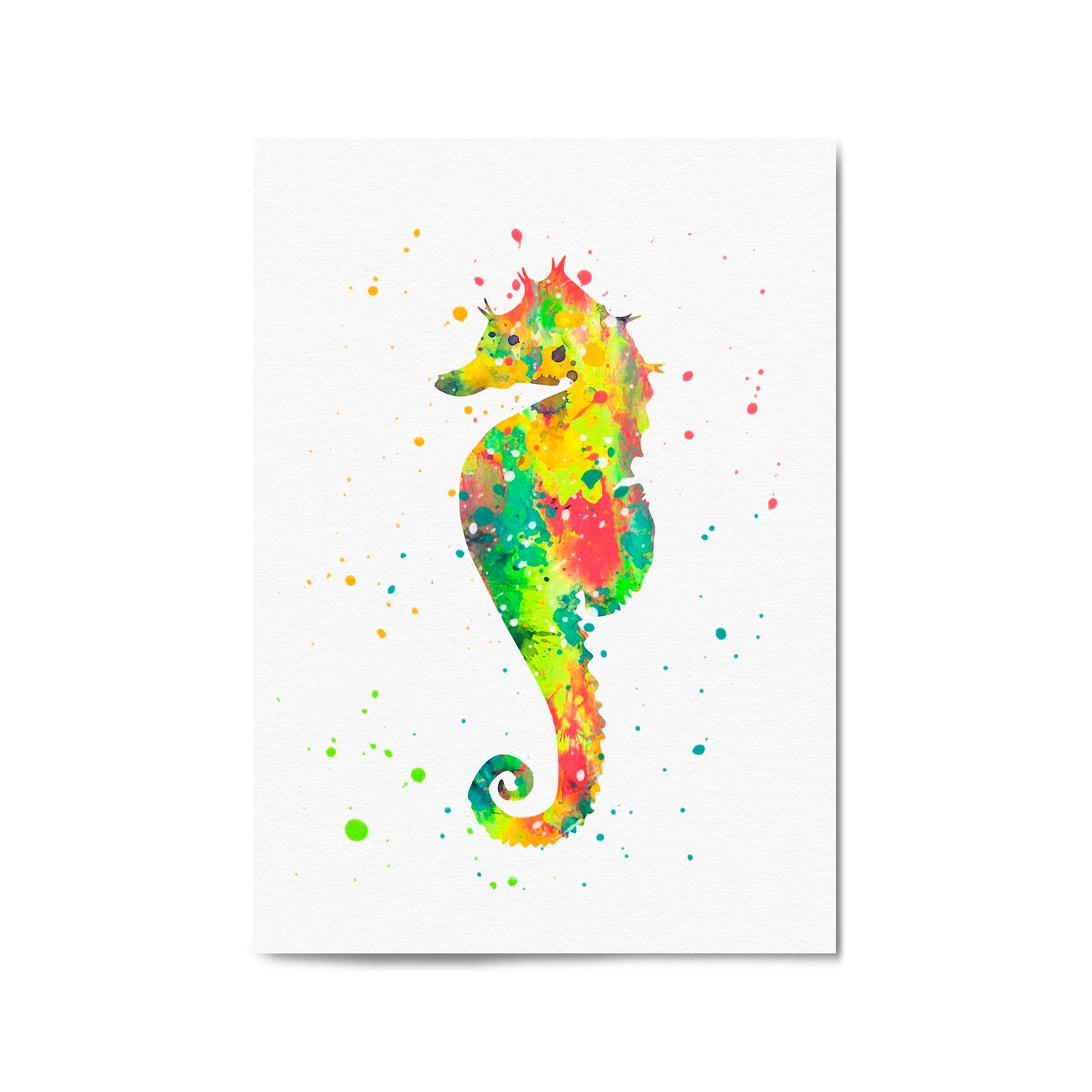 Seahorse Cartoon Sealife Nursery Baby Wall Art #1 - The Affordable Art Company