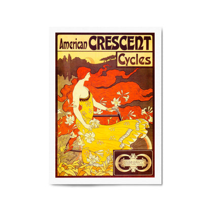 American Crescent Cycles Vintage Advert Wall Art - The Affordable Art Company