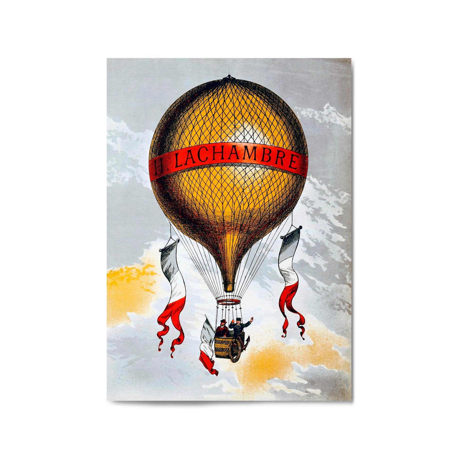 H Chambre Balloon Vintage Advert Wall Art - The Affordable Art Company