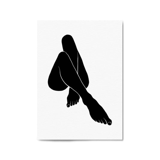 Nude Female Form Abstract Minimal Black Wall Art #1 - The Affordable Art Company