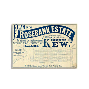 Kew Melbourne Vintage Real Estate Advert Wall Art #1 - The Affordable Art Company
