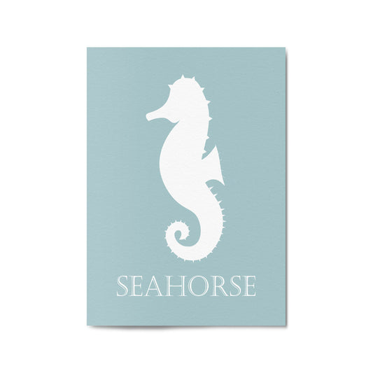 Seahorse Cartoon Sealife Nursery Baby Wall Art #2 - The Affordable Art Company