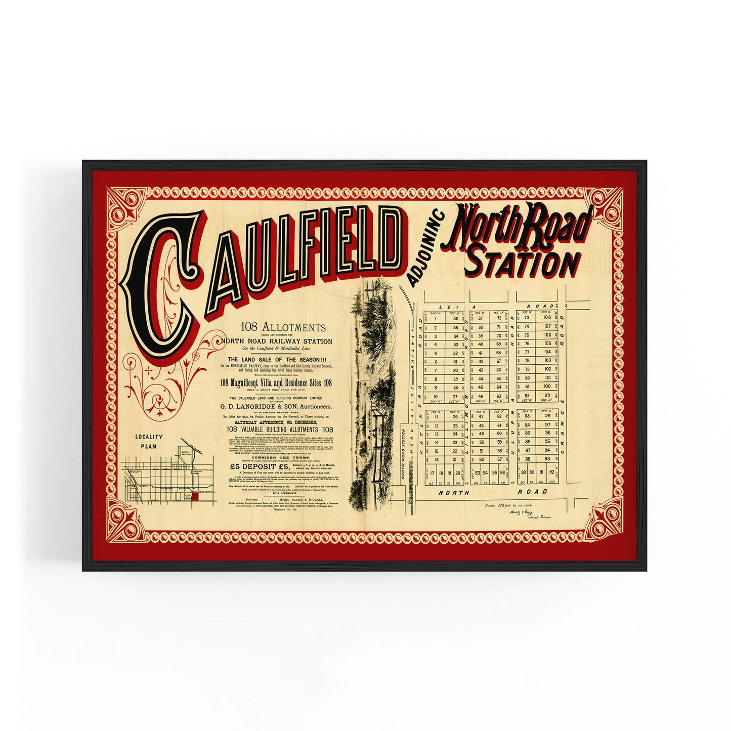 Caulfield Melbourne Vintage Real Estate Advert Art #2 - The Affordable Art Company