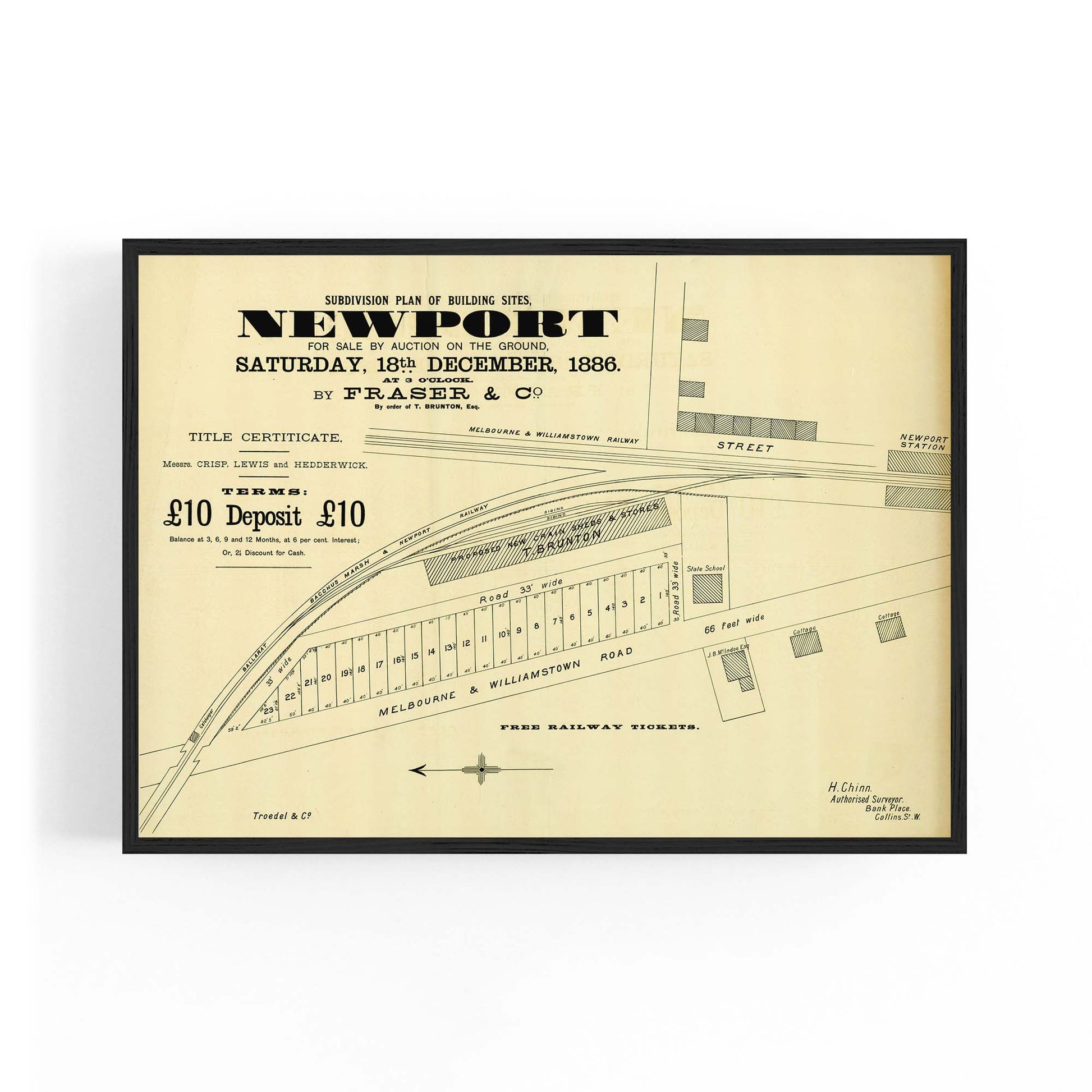 Newport, Melbourne Vintage Real Estate Advert Art - The Affordable Art Company