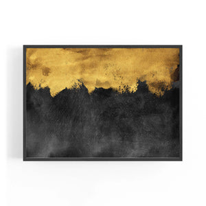 Black and Gold Abstract Painting Minimal Wall Art #3 - The Affordable Art Company