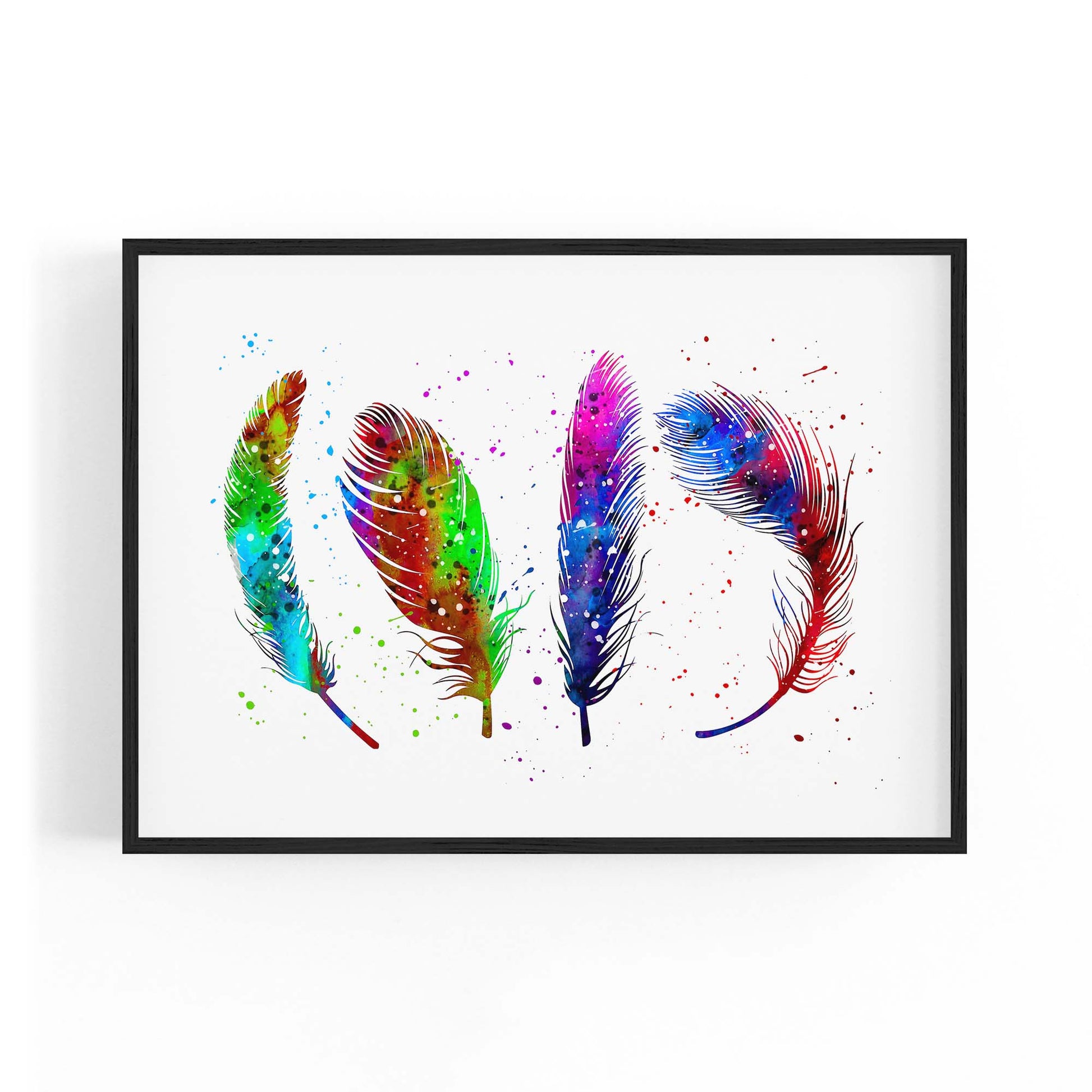 Feather Painting Colourful Bird Wall Art #1 - The Affordable Art Company