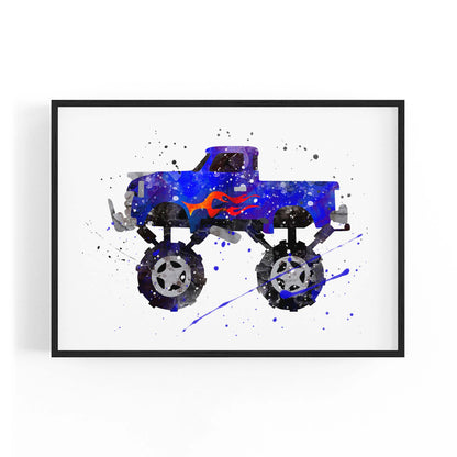 Monster Truck Cartoon Boys Bedroom Truck Wall Art - The Affordable Art Company