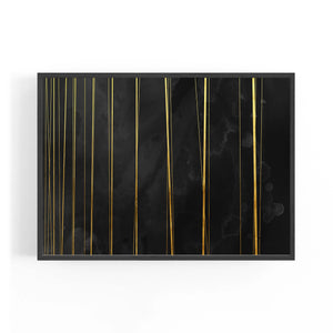 Black and Gold Abstract Painting Minimal Wall Art #2 - The Affordable Art Company