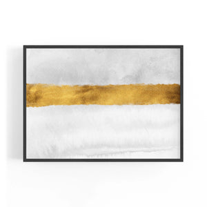 Abstract White and Gold Geometric Shape Wall Art - The Affordable Art Company