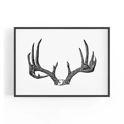 Deer Antlers Hunting Trophy Man Cave Wall Art - The Affordable Art Company