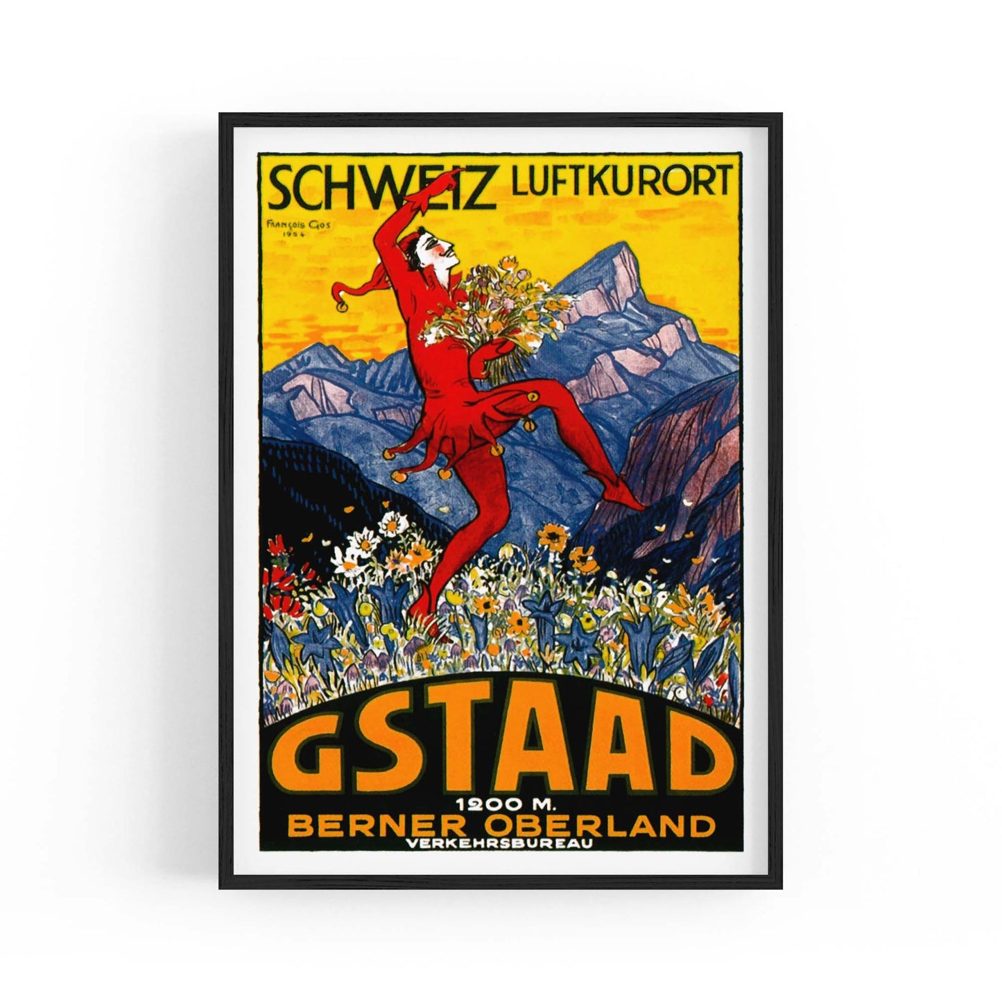 Gstaad, Switzerland Vintage Advert Wall Art - The Affordable Art Company