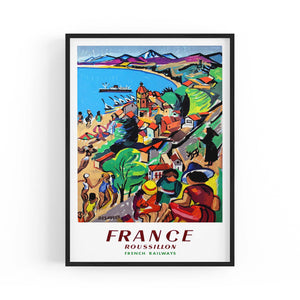 Roussillon France Vintage Travel Advert Wall Art - The Affordable Art Company