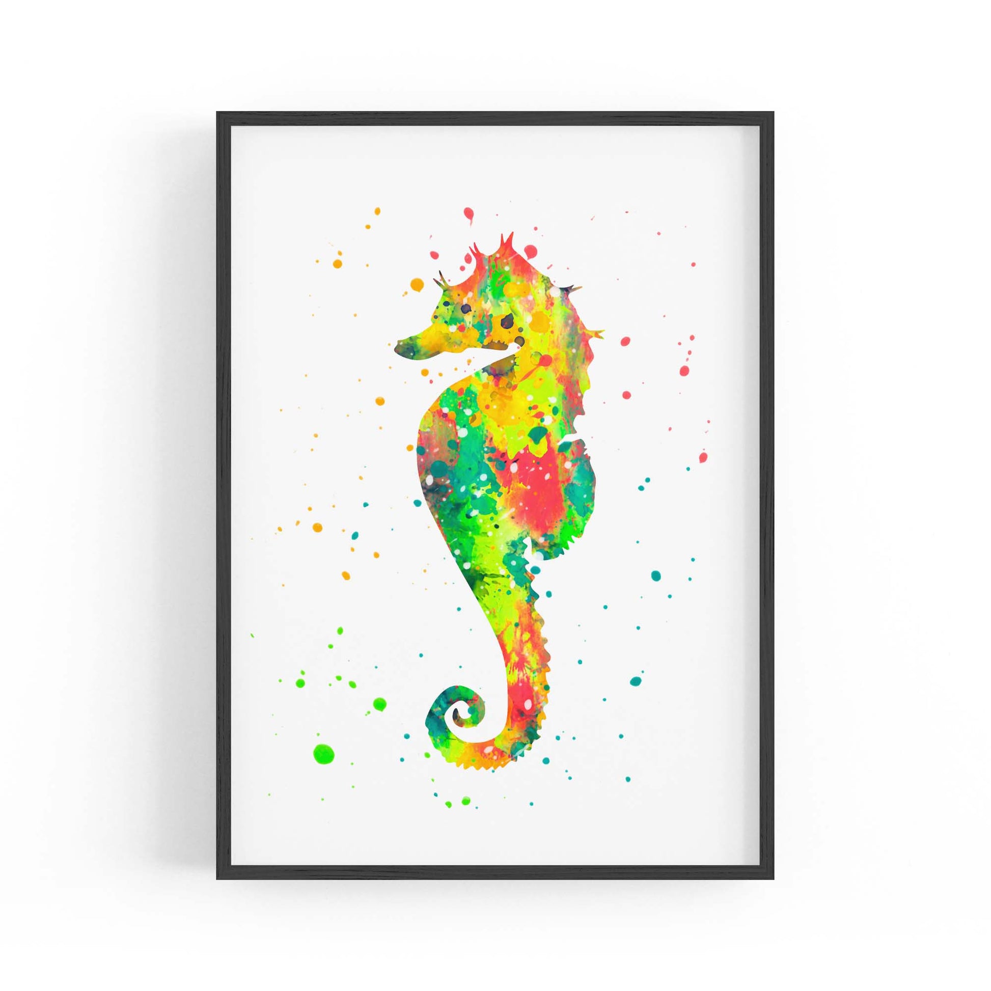 Seahorse Cartoon Sealife Nursery Baby Wall Art #1 - The Affordable Art Company