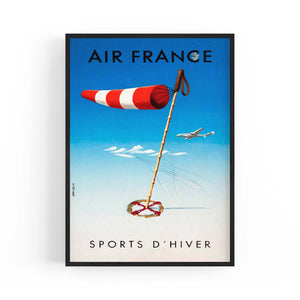 Winter Sports by Air France Vintage Travel Advert Wall Art - The Affordable Art Company