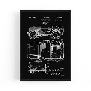 Vintage Jeep Military Patent Military Wall Art #1 - The Affordable Art Company