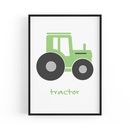 Tractor Cartoon Boys Bedroom Nursery Wall Art - The Affordable Art Company